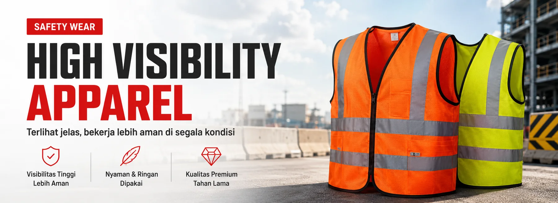 Campaign high visibility apparel untuk area kerja industrial