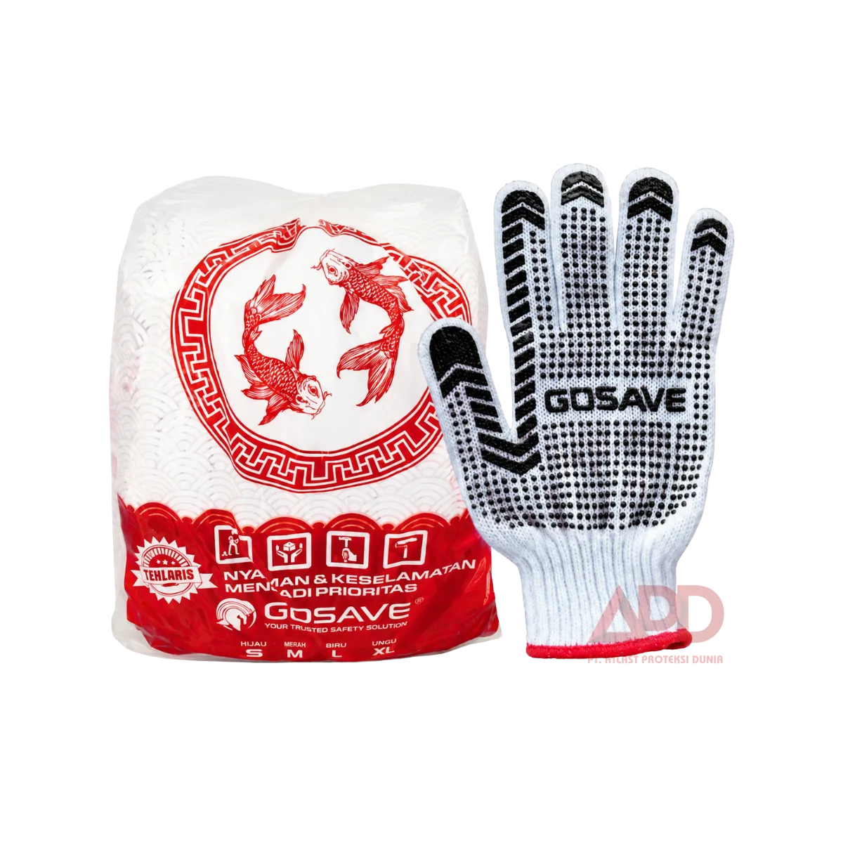 GOSAVE Sarung Tangan Katun Bintik Hitam