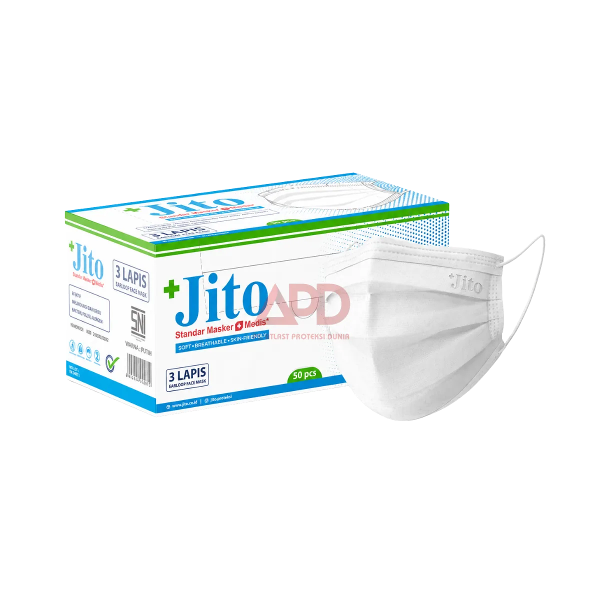 JITO Masker Earloop 3 Ply Putih