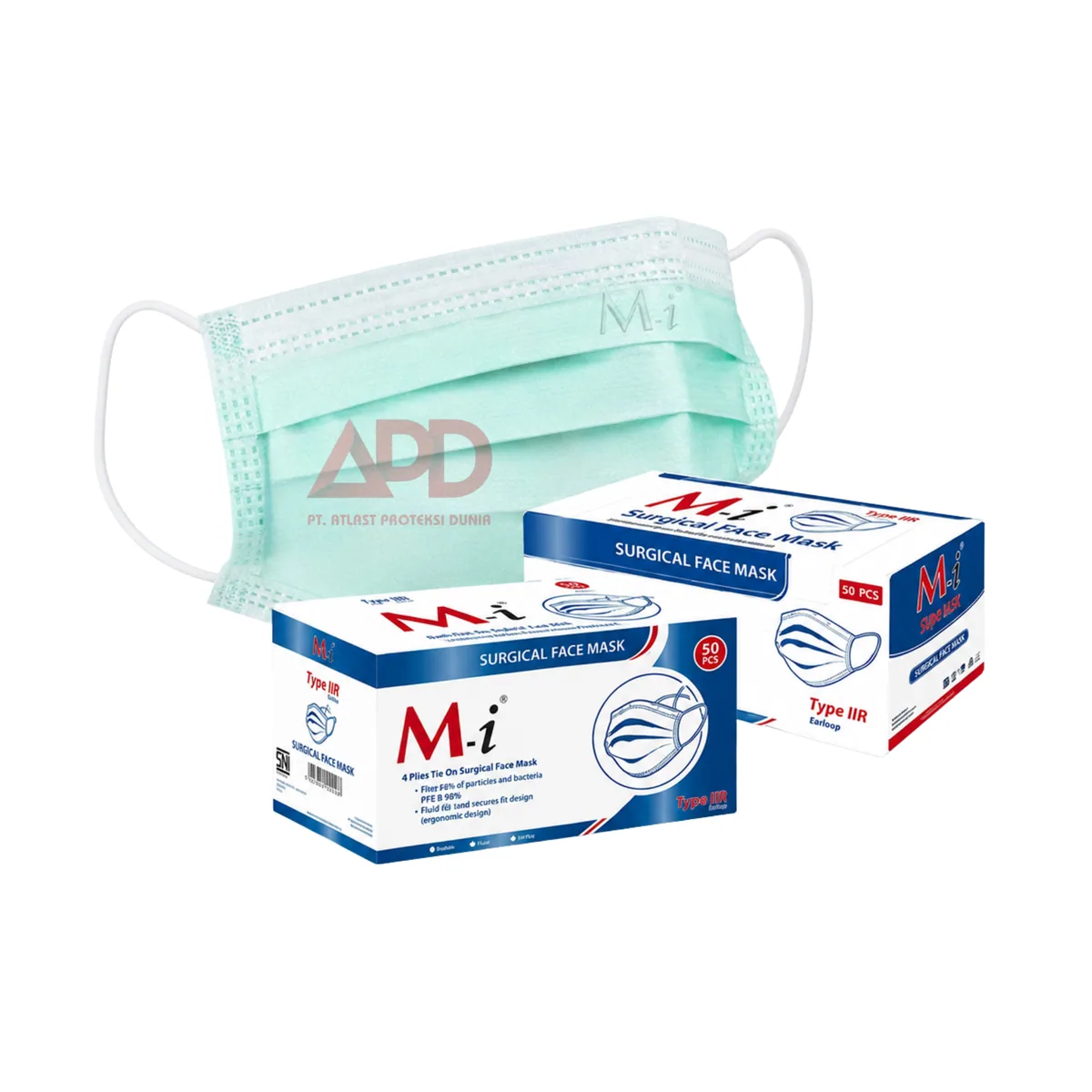 Foto produk M-I Masker Earloop 3 Ply Hijau