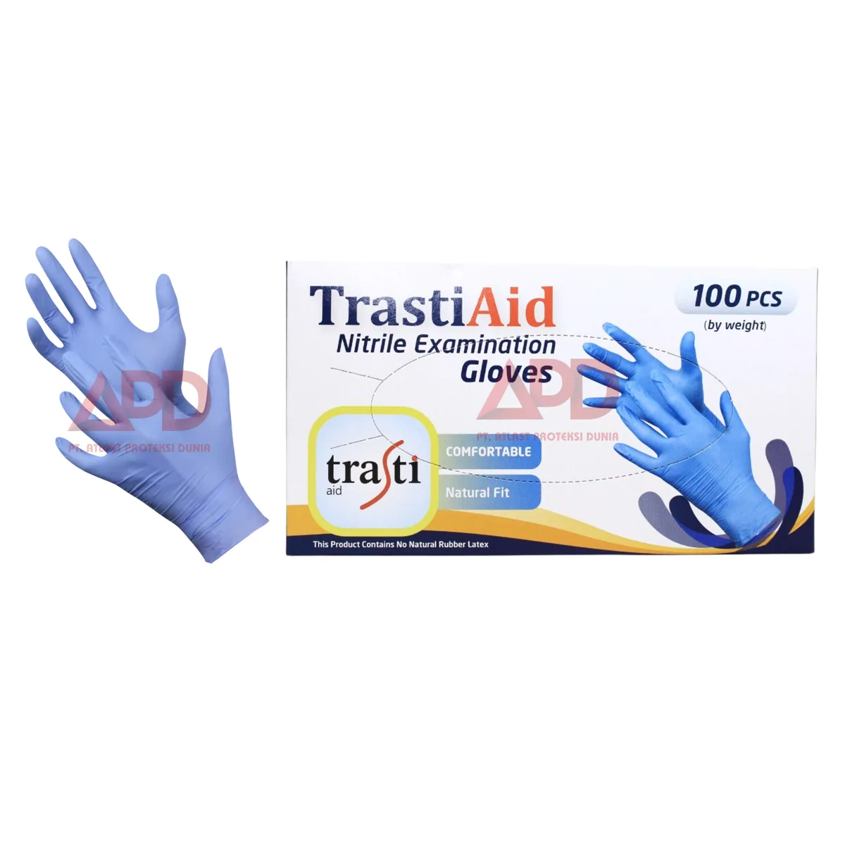 Foto produk Trasti Sarung Tangan Nitrile Disposable Non Powder Blue Violet Si